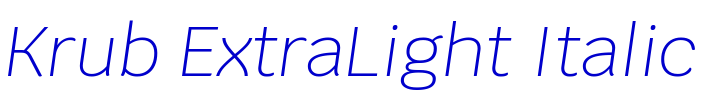 Krub ExtraLight Italic الخط
